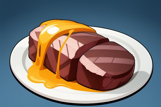 Foto beef western food ui icon game prop design gourmet steak style 3d c4d elemento de renderização de desenho animado