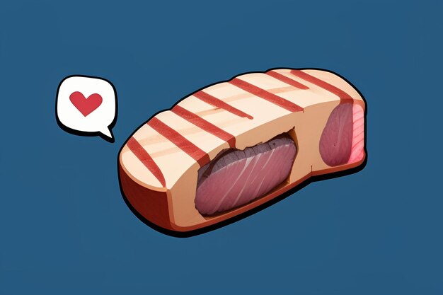 Beef western food ui icon game prop design gourmet steak style 3d c4d elemento de renderização de desenho animado