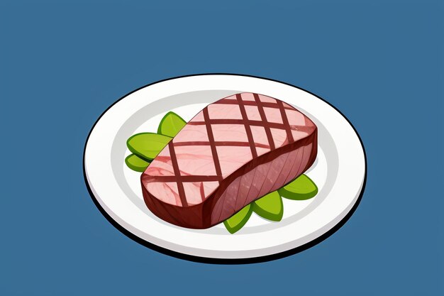 Beef western food ui icon game prop design gourmet steak style 3d c4d elemento de renderização de desenho animado