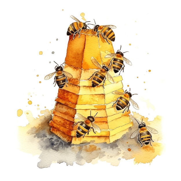 Foto beehive-illustration