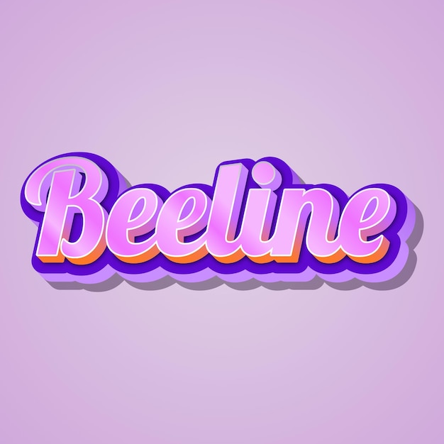 Foto beeline tipografía diseño 3d texto lindo palabra cool foto de fondo jpg