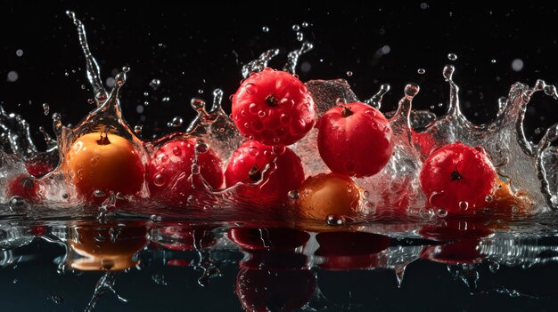 Beeren in einem Wasserspritz