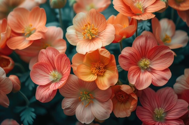 Las begonias en flor con tonos vibrantes