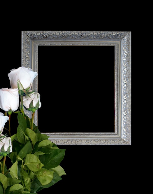 Begräbnis- oder Wacheinladung mit weißen Rosen kann auch als Banner verwendet werden