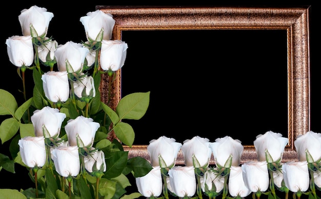 Begräbnis- oder Wacheinladung mit weißen Rosen kann auch als Banner verwendet werden