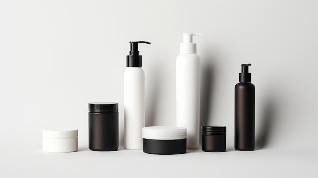 Behälter für kosmetische Creme und Röhren für Lotionshampoo Vorlage für die Werbung für kosmetische Produkte