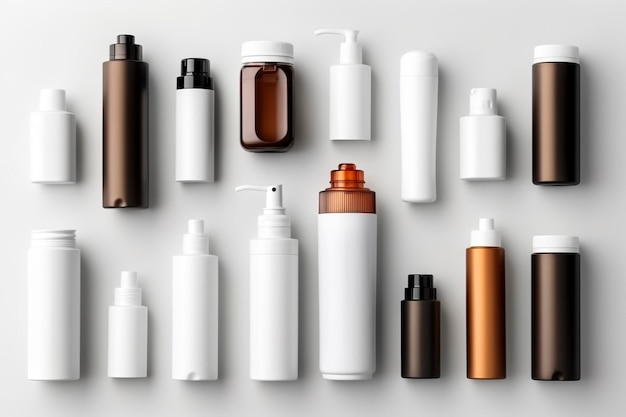Behälter für kosmetische Schönheitsprodukte auf weißem Hintergrund Generative KI