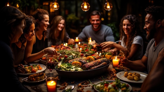 Bei einem gemütlichen Familienessen mit brasilianischer Küche