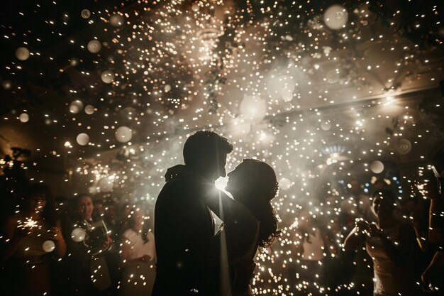 Foto bei jeder lichtexplosion lachen die paare generativ.