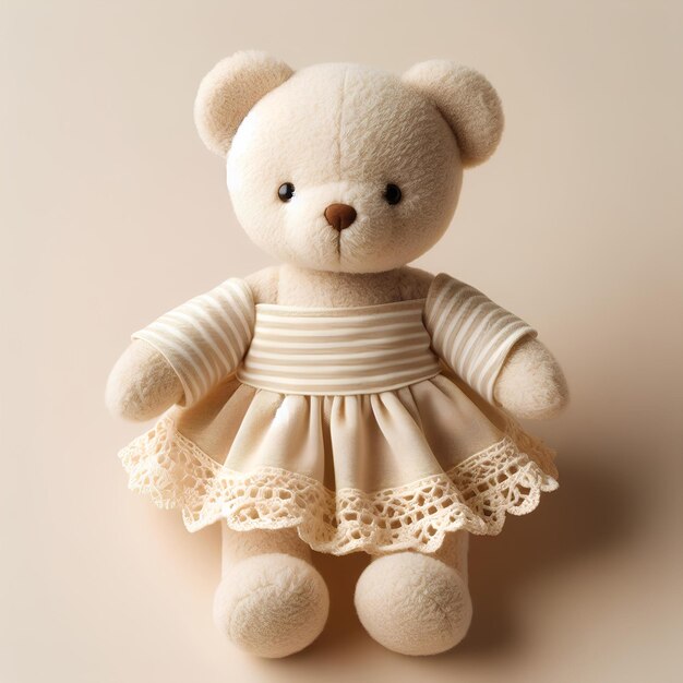 beige Baby Teddybären mit Kleid