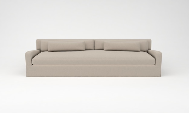 Beige Farbe Sofa Couch Vorderansicht Möbel 3D-Rendering