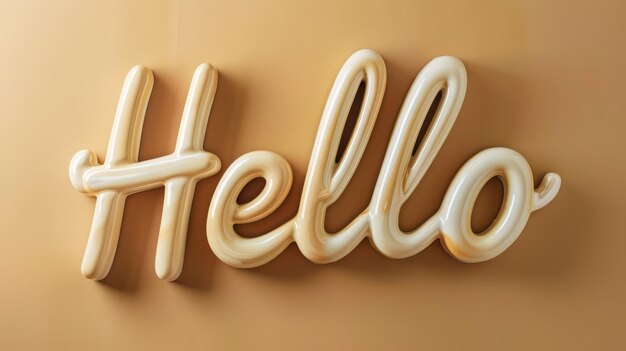 Foto beige glänzende oberfläche hallo konzeptkunstposter