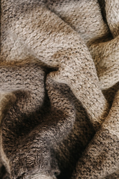 Beige Herbst Strickwolle Textur Hintergrund.