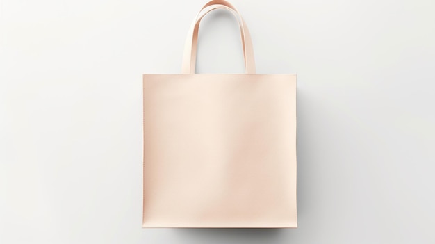 Beige Tote Bag auf weißem Hintergrund mit Platz für Werbung