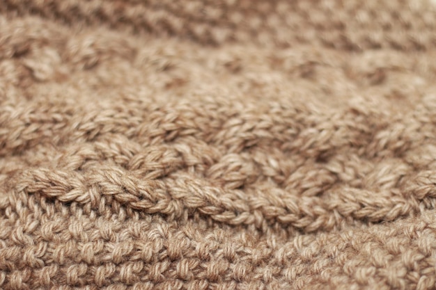 Beige Wolle Strickpullover Nahaufnahme