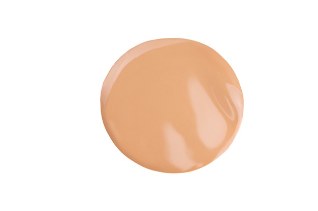 Beigefarbenes flüssiges Pulver, Concealer-Tropfen. Makeup Nude Foundation, Ton Creme Abstrich Fleck Swatch isoliert