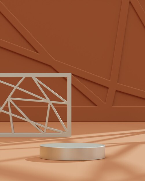 Beiges modernes geometrisches Podium für die Produktplatzierung 3D-Rendering