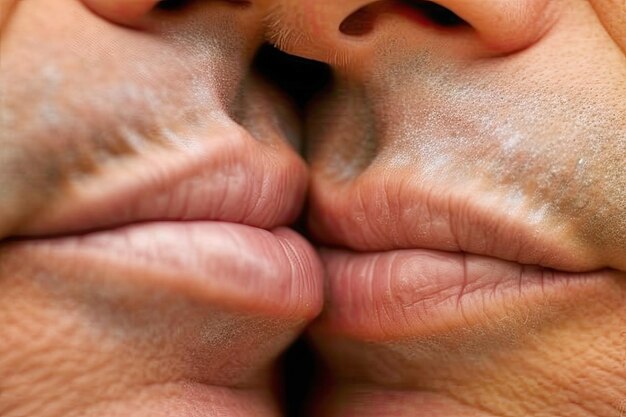 Beijando homens closeup O tópico de relacionamentos gays Generative AI