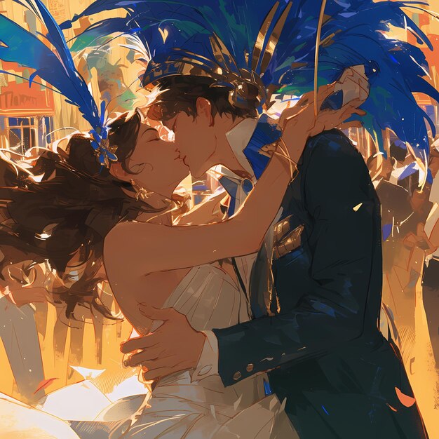 Beijo Romântico de Salão de Baile