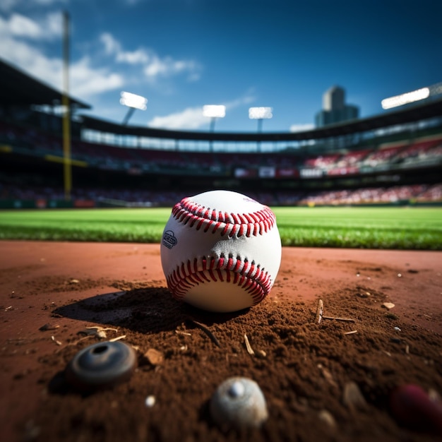 Béisbol en el estadio softbol en el campo línea de tiza para las redes sociales tamaño de publicación