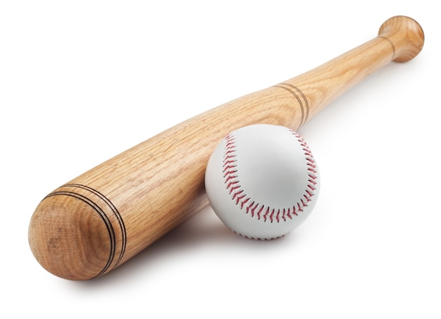 Beisebol e taco de beisebol em branco