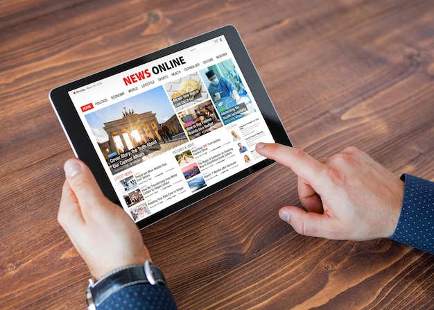 Beispiel einer Online-News-Website auf dem Tablet