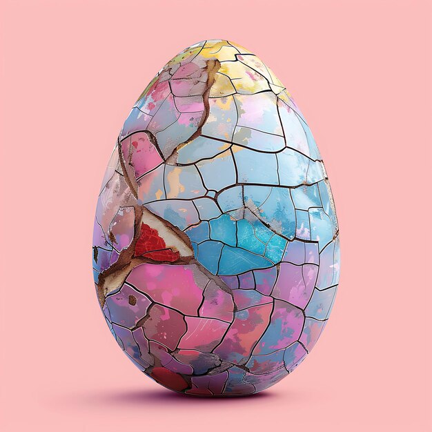 Beitzah Huevo Duramente Hervido con textura de cáscara de huevo agrietada Mos Ilustración Decoración de fondo de tendencia