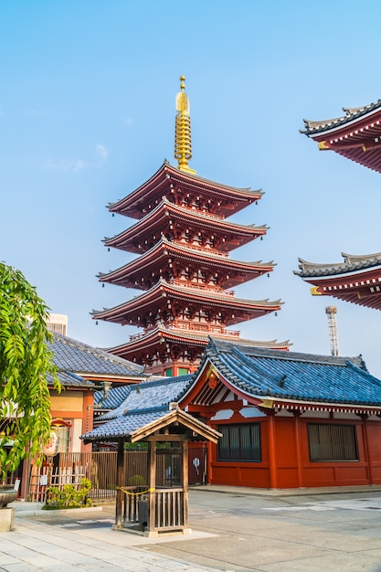 Foto bela arquitetura edifício sensoji templo