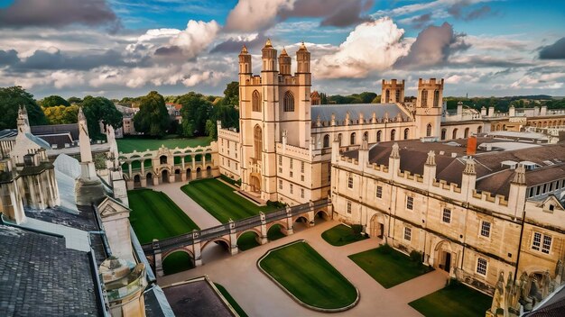 Bela arquitetura St. John's College em Cambridge, Reino Unido