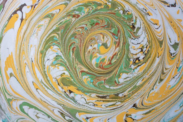 Bela arte abstrata de técnicas de pintura de marmoreio Ebru na água