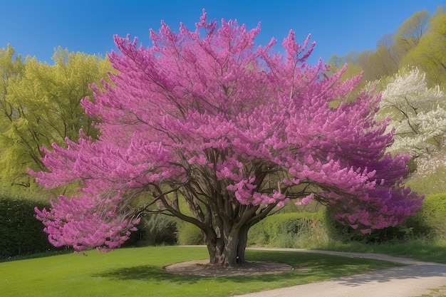 Foto bela árvore da flora brasileira totalmente florere