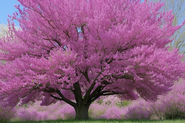 Foto bela árvore da flora brasileira totalmente florere