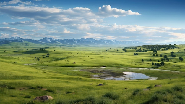 Foto bela bacia panônica ilustração paisagem natural de grama do céu ao ar livre sérvia bela bacia pannônica