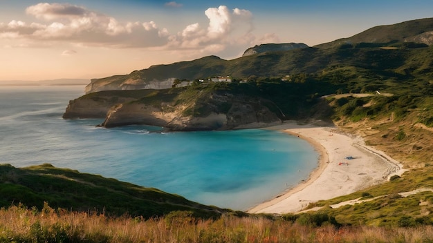 Foto bela baía da costa quebrada cantabria espanha