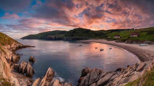 Foto bela baía da costa quebrada cantabria espanha