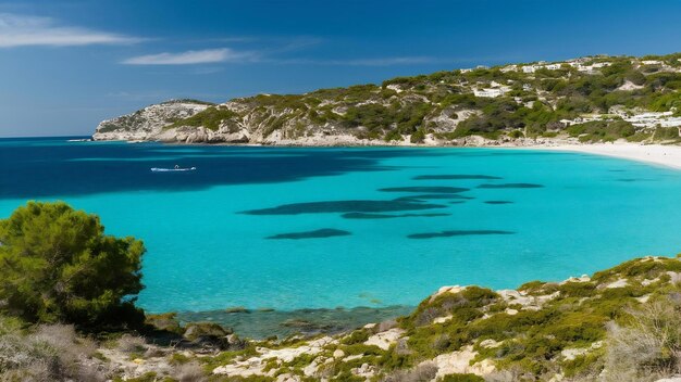 Foto bela baía turquesa em formentera