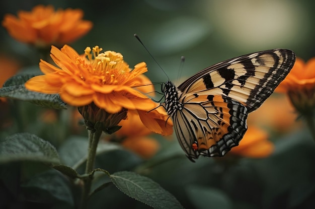 Bela borboleta em uma flor Imagem criada com IA Gerativa