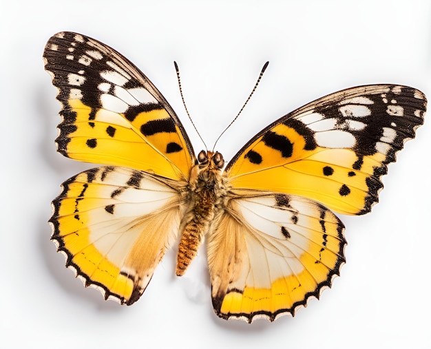 Bela borboleta isolada em fundo branco