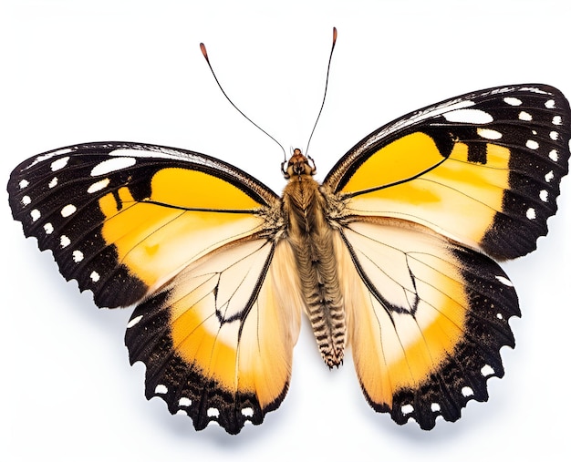 Bela borboleta isolada em fundo branco