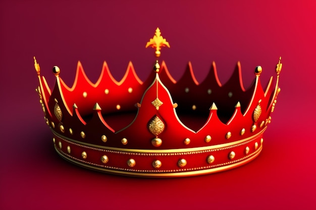 Bela coroa real vermelha generativa ai.