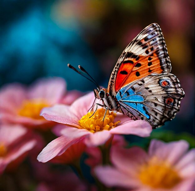 Bela de borboleta em flor generativa ai