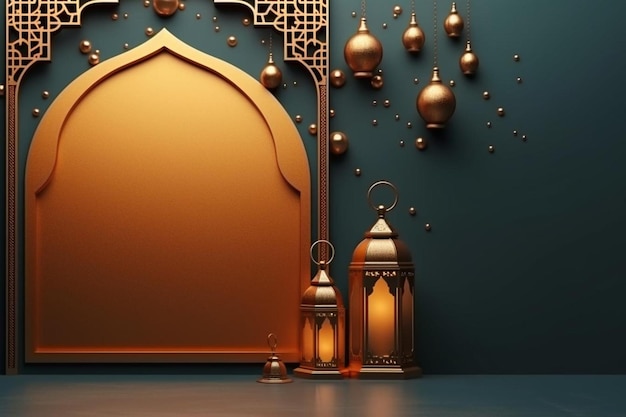 Bela decoração islâmica de ramadan kareem fundo