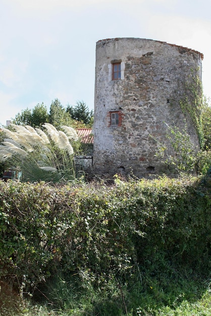 Bela e velha torre do castelo