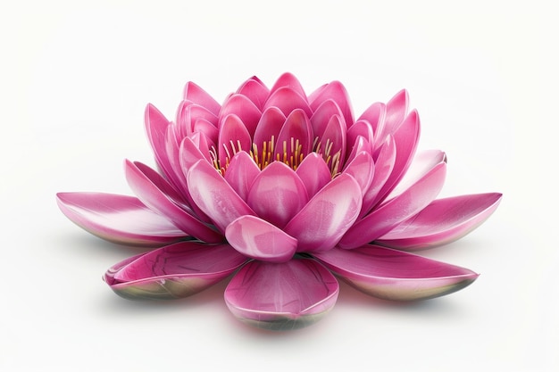 bela flor de lótus rosa isolada em fundo branco