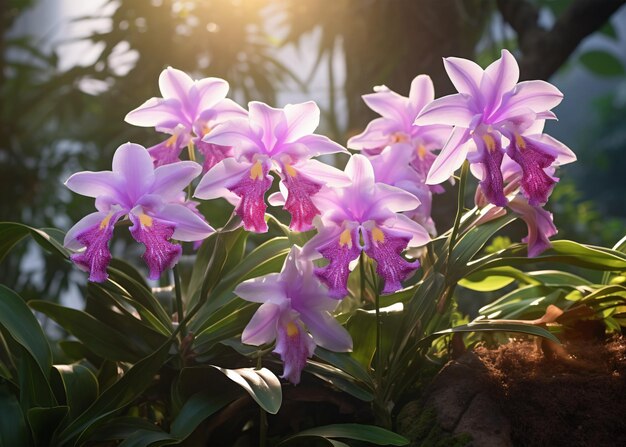 bela flor de orquídea no jardim de perto