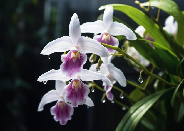 bela flor de orquídea no jardim de perto