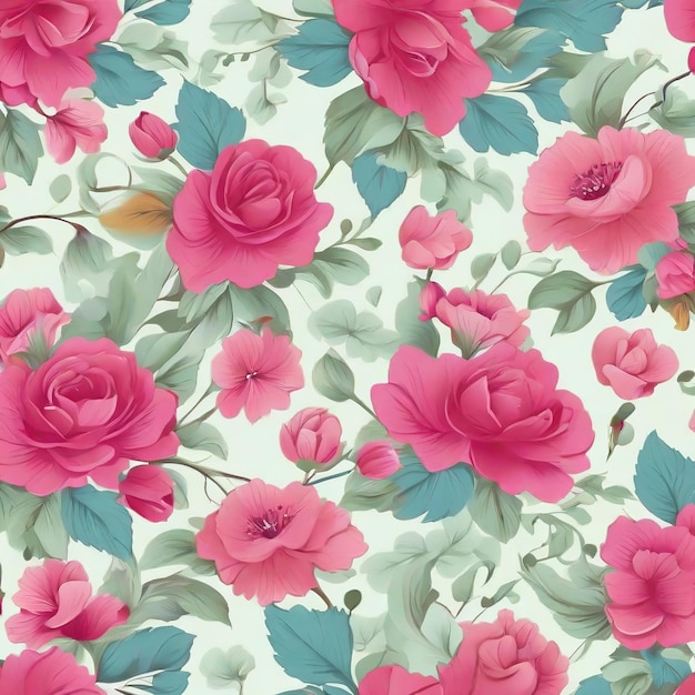 Foto bela flor floral padrão sem costura fundo para produto premium ai gerado