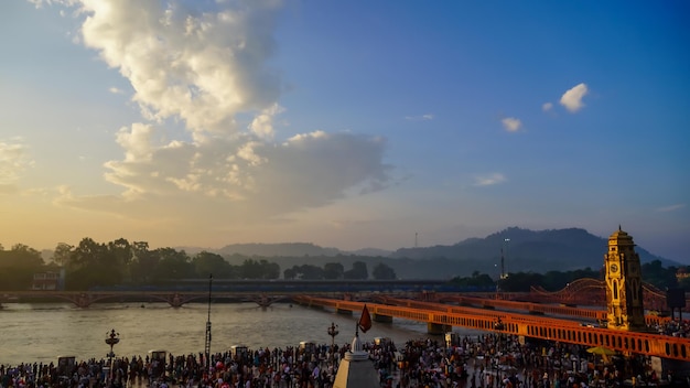 Bela foto de Haridwar à noite