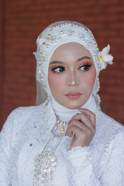 bela foto de mulher hijab premium