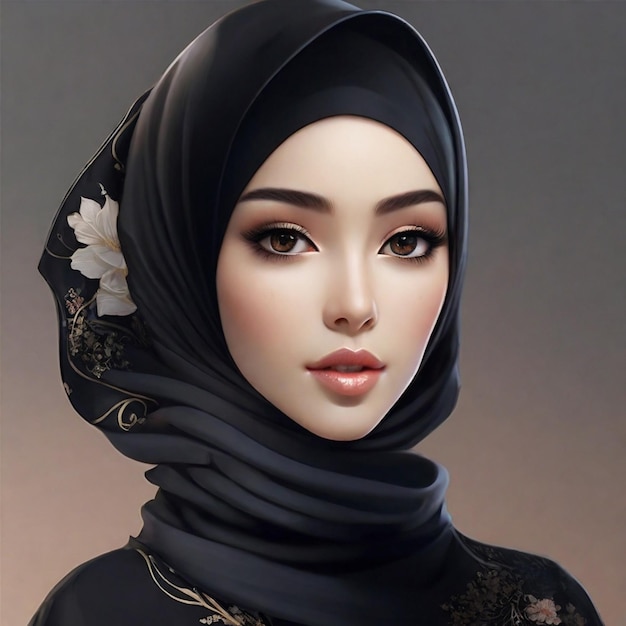 Foto bela garota muçulmana asiática vestindo hijab